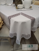 OBRUS 140/180 BIEL GIPIURA , GLAMOUR SHABBY CHIC