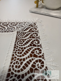 OBRUS 140/180 BIEL GIPIURA , GLAMOUR SHABBY CHIC