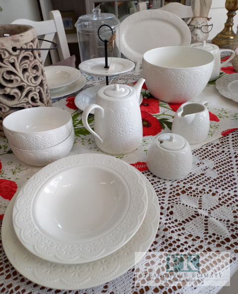 KOLEKCJA KORONKA PEŁNA MISKA śr. 21 cm styl francuski, shabby, vintage