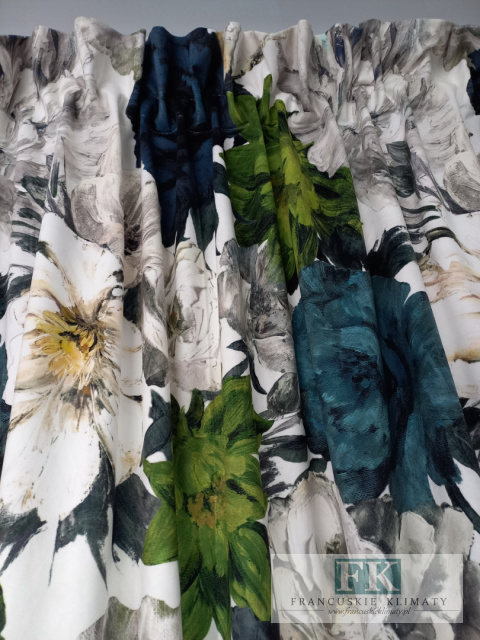 KOMPLET ZASŁON , ZASŁONY, ZASŁONA 140/250 VELLUR VELVET - PLUSZ KWIATY ZIELEŃ NOWOŚĆ KOMPLET ZASŁON , ZASŁONY, ZASŁONA 140/250 VELLUR VELVET - PLUSZ KWIATY ZIELEŃ NOWOŚĆ
