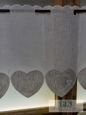 METRAŻ ! ZAZDROSTKA BEŻ SERCE HAFT WITRAŻ WYS 40 CM , PROWANSJA , VINTAGE , RETRO , SHABBY CHIC METRAŻ ! ZAZDROSTKA BEŻ SERCE HAFT WITRAŻ WYS 40 CM , PROWANSJA , VINTAGE , RETRO , SHABBY CHIC