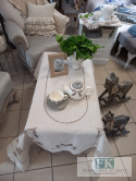 OBRUS 110X160 BAWEŁNA ,SZYDEŁKO KREM PROWANSJA SHABBY CHIC