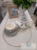 OBRUS 110X160 BAWEŁNA ,SZYDEŁKO KREM PROWANSJA SHABBY CHIC
