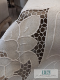 OBRUS 110X160 BAWEŁNA ,SZYDEŁKO KREM PROWANSJA SHABBY CHIC