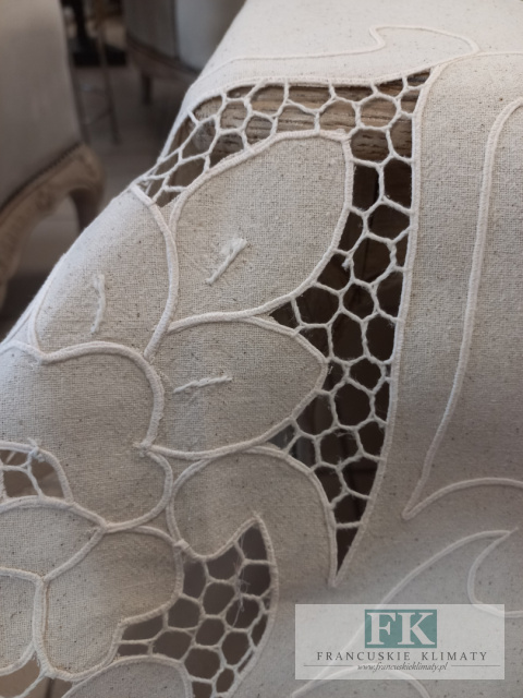 OBRUS 110X160 BAWEŁNA ,SZYDEŁKO KREM PROWANSJA SHABBY CHIC