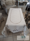 OBRUS 110X160 BAWEŁNA ,SZYDEŁKO KREM PROWANSJA SHABBY CHIC
