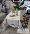 OBRUS 110X160 BAWEŁNA ,SZYDEŁKO KREM PROWANSJA SHABBY CHIC