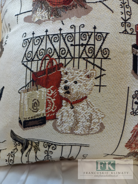 POSZEWKA DEKORACYJNA PSY 45X45 SHABBY , PROWANSJA , VINTAGE