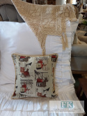 POSZEWKA DEKORACYJNA PSY 45X45 SHABBY , PROWANSJA , VINTAGE