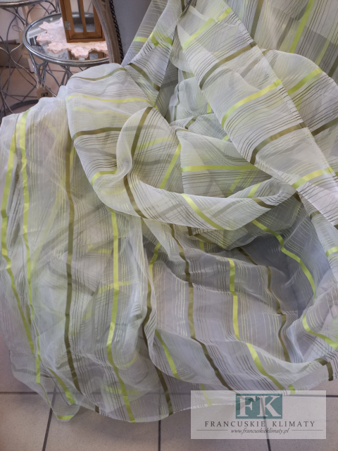 TKANINA MATERIAŁ ORGANZA PASY ZIELEŃ - OLIWKA 300 CM TKANINA MATERIAŁ ORGANZA PASY ZIELEŃ - OLIWKA 300 CM