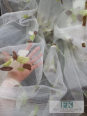 TKANINA MATERIAŁ ORGANZA KRESZOWANA LISTKI ZIELEŃ BRĄZ 270 CM TKANINA MATERIAŁ ORGANZA KRESZOWANA LISTKI ZIELEŃ BRĄZ 270 CM