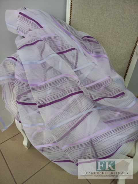 TKANINA MATERIAŁ ORGANZA PASY FIOLET-LILA 300 CM TKANINA MATERIAŁ ORGANZA PASY FIOLET-LILA 300 CM