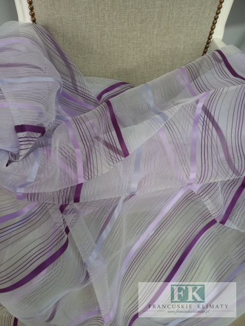 TKANINA MATERIAŁ ORGANZA PASY FIOLET-LILA 300 CM TKANINA MATERIAŁ ORGANZA PASY FIOLET-LILA 300 CM