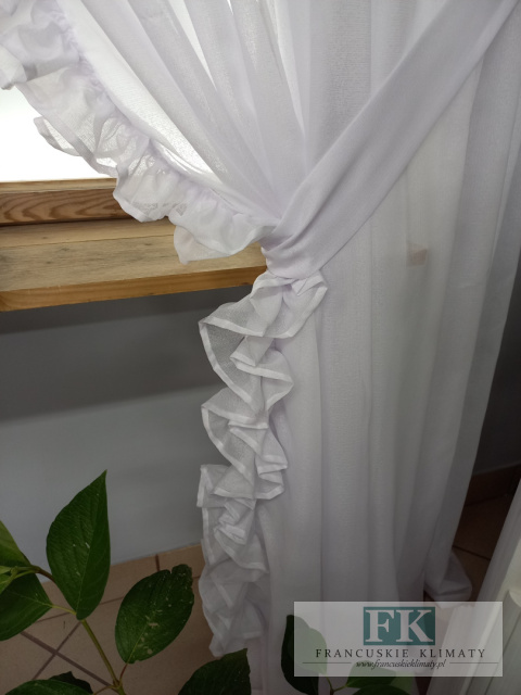 FIRANA FALBANY, BATYST 600/250 , PODWÓJNA FALBANA ,, PROWANSJA VINTAGE