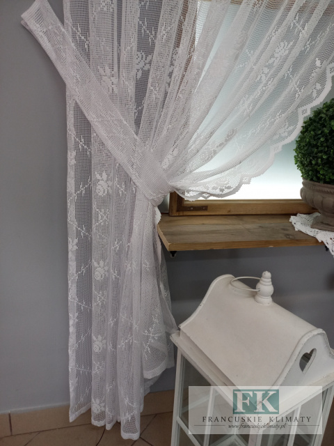 FIRANA RÓŻA BIEL , BEZ PRASOWANIA PROWANSJA , SHABBY CHIC, VINTAGE , RETRO FIRANA RÓŻA BIEL , BEZ PRASOWANIA PROWANSJA , SHABBY CHIC, VINTAGE , RETRO