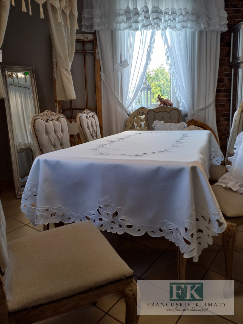 OBRUS POLA 220/137cm HAFT ,,richelieu” PROWANSJA , SHABBY OBRUS POLA 220/137cm HAFT ,,richelieu” PROWANSJA , SHABBY