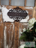 DEKORACJA ŻELIWNA TABLICZKA NAPIS "WELCOME " 27 CM W STYLU FRANCUSKIM , RETRO DEKORACJA ŻELIWNA TABLICZKA NAPIS "WELCOME " 27 CM W STYLU FRANCUSKIM , RETRO