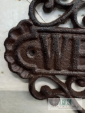 DEKORACJA ŻELIWNA TABLICZKA NAPIS "WELCOME " 27 CM W STYLU FRANCUSKIM , RETRO DEKORACJA ŻELIWNA TABLICZKA NAPIS "WELCOME " 27 CM W STYLU FRANCUSKIM , RETRO