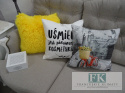 KŁ. POSZEWKA DEKORACYJNA FUTRZAK ŻÓŁTA 40X40 SHABBY , PROWANSJA , VINTAGE