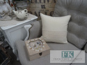 KŁ. POSZEWKA DEKORACYJNA PERŁA KREMOWA 40X40 SHABBY , PROWANSJA , VINTAGE