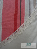 KŁ. POSZEWKA DEKORACYJNA COLORFUL STRIPS SERCE 45X45 SHABBY , PROWANSJA , VINTAGE