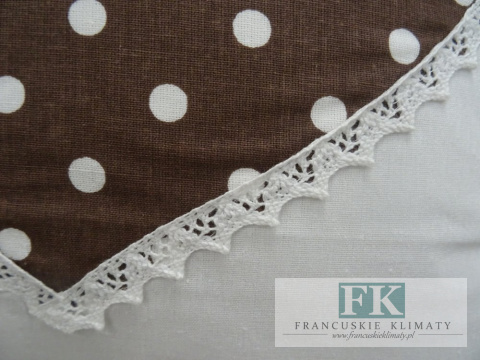 KŁ. POSZEWKA DEKORACYJNA BROWN HEART 45X45 SHABBY , PROWANSJA , VINTAGE
