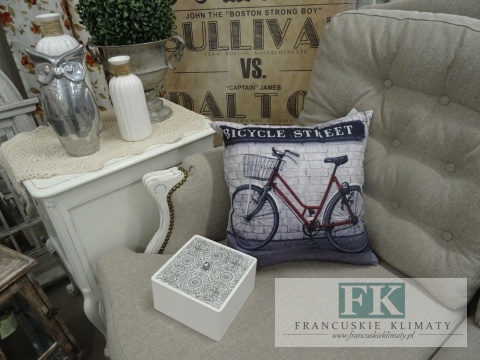 KŁ. POSZEWKA DEKORACYJNA STREET BIKE 40X40 SHABBY , PROWANSJA , VINTAGE