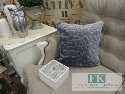 KŁ. POSZEWKA DEKORACYJNA STONE SZARA 40X40 SHABBY , PROWANSJA , VINTAGE
