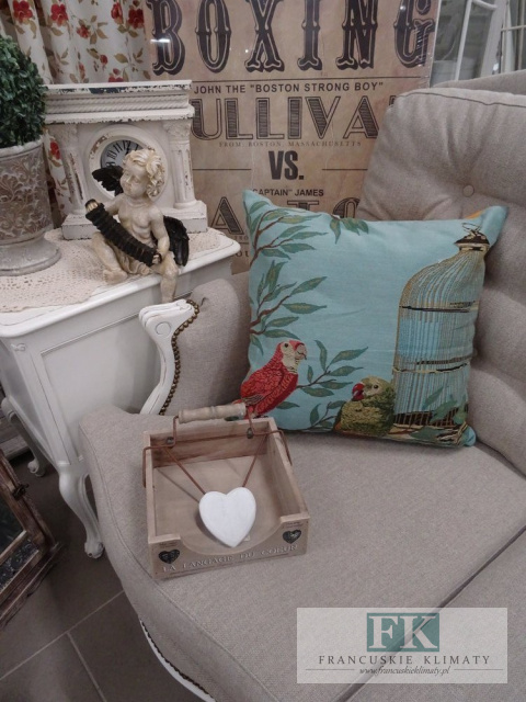 POSZEWKA DEKORACYJNA PARROTS 45X45 SHABBY , PROWANSJA , VINTAGE
