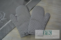 RĘKAWICZKI KUCHENNE PRAWA LEWA 2 SZT SZARE SERCE SHABBY CHIC VITAGE LOFT PROWANSJA