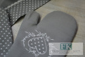 RĘKAWICZKI KUCHENNE PRAWA LEWA 2 SZT SZARE SERCE SHABBY CHIC VITAGE LOFT PROWANSJA