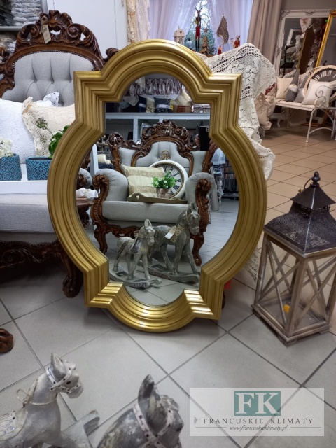 PION LUB POZIOM LUSTRO ZŁOTA RAMA 101X 76 CM