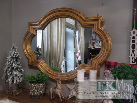 PION LUB POZIOM LUSTRO ZŁOTA RAMA 101X 76 CM