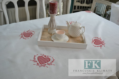 OBRUS 130X180 Z KOLEKCJI CZERWONE SERCE PROWANSJA SHABBY FRANCJA OBRUS 130X180 Z KOLEKCJI CZERWONE SERCE PROWANSJA SHABBY FRANCJA