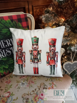 POSZEWKA ŚWIĄTECZNA VELVET 40/40 CM DZIADKI DO ORZECHÓW