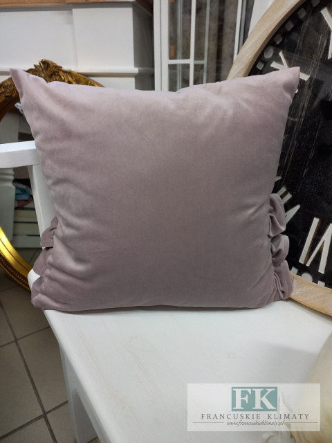 POSZEWKA VELVET - PLUSZ 3 DEKORACYJNE FALBANY , PUDROWY RÓŻ CYRKONIE