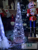 SREBRNA CHOINKA PODŚWIETLANA LED 30 cm NA METALOWYM STELAŻU SREBRNA CHOINKA PODŚWIETLANA LED 30 cm NA METALOWYM STELAŻU