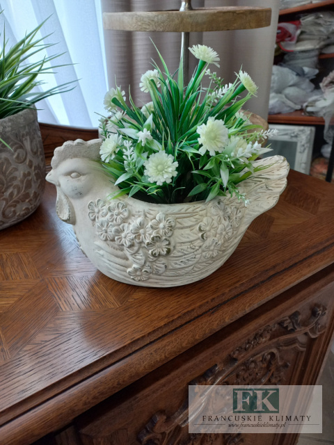 DONICA - OSŁONKA CERAMICZNO- BETONOWA "KURA" 25,5 CM DONICA - OSŁONKA CERAMICZNO- BETONOWA "KURA" 25,5 CM