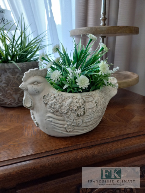 DONICA - OSŁONKA CERAMICZNO- BETONOWA "KURA" 25,5 CM DONICA - OSŁONKA CERAMICZNO- BETONOWA "KURA" 25,5 CM
