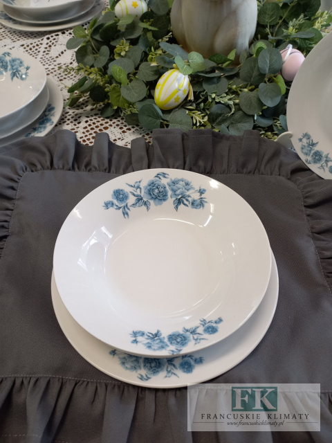 SERWIS OBIADOWY 18 ELEMETOWY KPL "PEONIA BLU" PORCELANA 6/18 SERWIS OBIADOWY 18 ELEMETOWY KPL "PEONIA BLU" PORCELANA 6/18