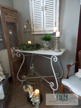 KONSOLA stolik 90 cm metal SHABBY