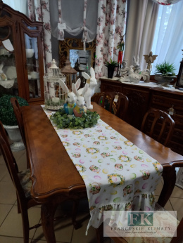 BIEŻNIK WIELKANOC FALBANY KORONKA szyty na wymiar 50/200