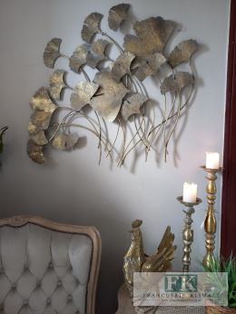 KUTA METALOWA 105 CM DEKORACJA ŚCIENNA LIŚCIE