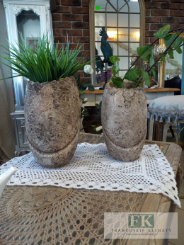 WAZON , OSŁONKA , DONICA 27 cm , DO WNĘTRZ I OGRODÓW ceramiczno - betonowy