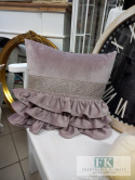 POSZEWKA VELVET - PLUSZ 3 DEKORACYJNE FALBANY 50/50 , PUDROWY RÓŻ CYRKONIE POSZEWKA VELVET - PLUSZ 3 DEKORACYJNE FALBANY 50/50 , PUDROWY RÓŻ CYRKONIE