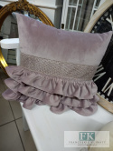 POSZEWKA VELVET - PLUSZ 3 DEKORACYJNE FALBANY 50/50 , PUDROWY RÓŻ CYRKONIE POSZEWKA VELVET - PLUSZ 3 DEKORACYJNE FALBANY 50/50 , PUDROWY RÓŻ CYRKONIE