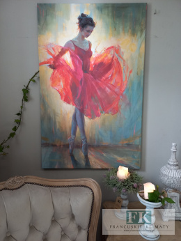 OBRAZ na płótnie ! 110X70 BALETNICA W CZERWIENI PROWANSJA SHABBY CHIC