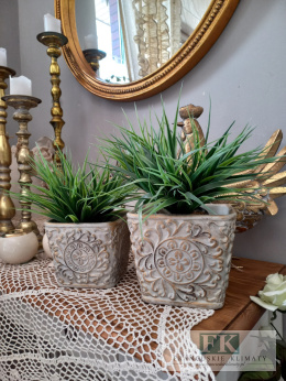 OSŁONKA DONICA 16 CM DO WNĘTRZ I OGRODÓW W STYLU BOHO RUSTYKALNYM VINTAGE