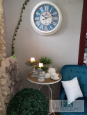 ZEGAR ŚCIENNY śred. 50 cm PRZESZKLONY METAL shabby prowansja VINTAGE ZEGAR ŚCIENNY śred. 50 cm PRZESZKLONY METAL shabby prowansja VINTAGE
