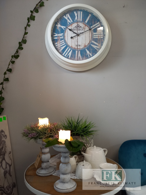 ZEGAR ŚCIENNY śred. 50 cm PRZESZKLONY METAL shabby prowansja VINTAGE ZEGAR ŚCIENNY śred. 50 cm PRZESZKLONY METAL shabby prowansja VINTAGE